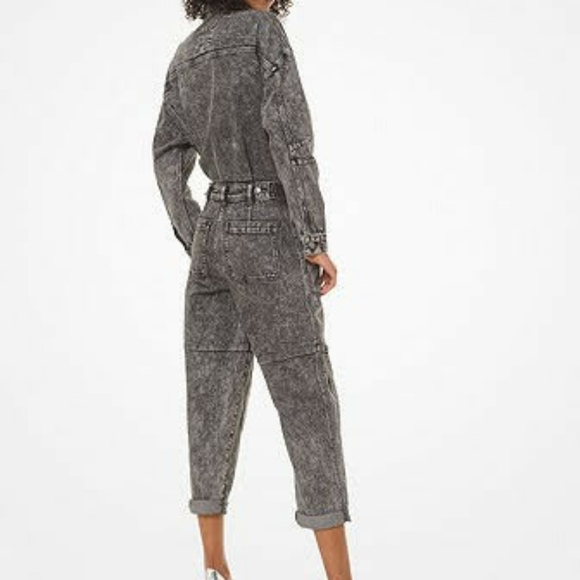 Michael Michael Kors Acid-Wash Denim Jumpsuit - Picture 4 of 13